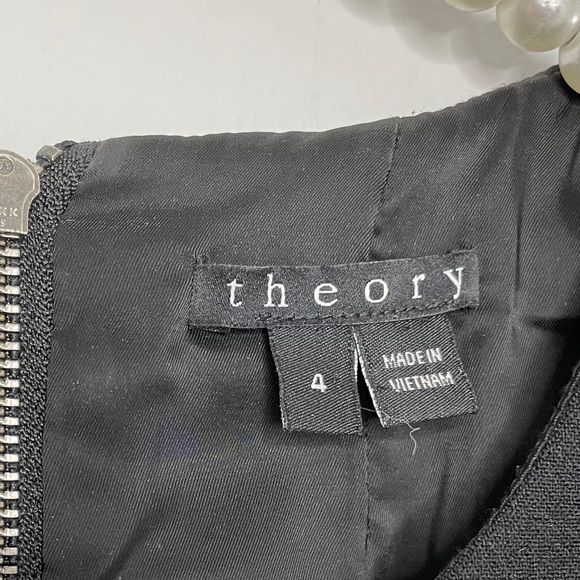 Theory Raneid Houndstooth Tweed Colorblock Dress - Picture 3 of 5